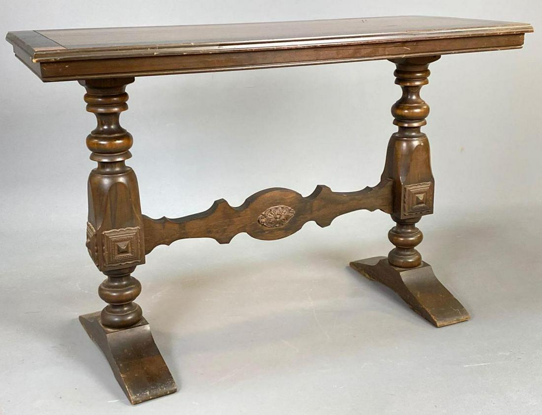 Antique Mahogany Trestle Table (1 of 9)