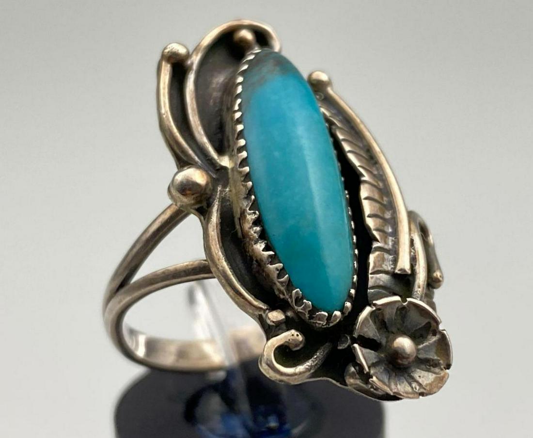 Navajo Turquoise Sterling Silver Ring (1 of 6)