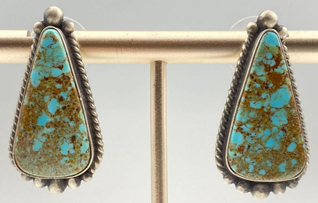 Navajo Sterling Silver Turquoise Earrings by Eloise Kee (1 of 5)