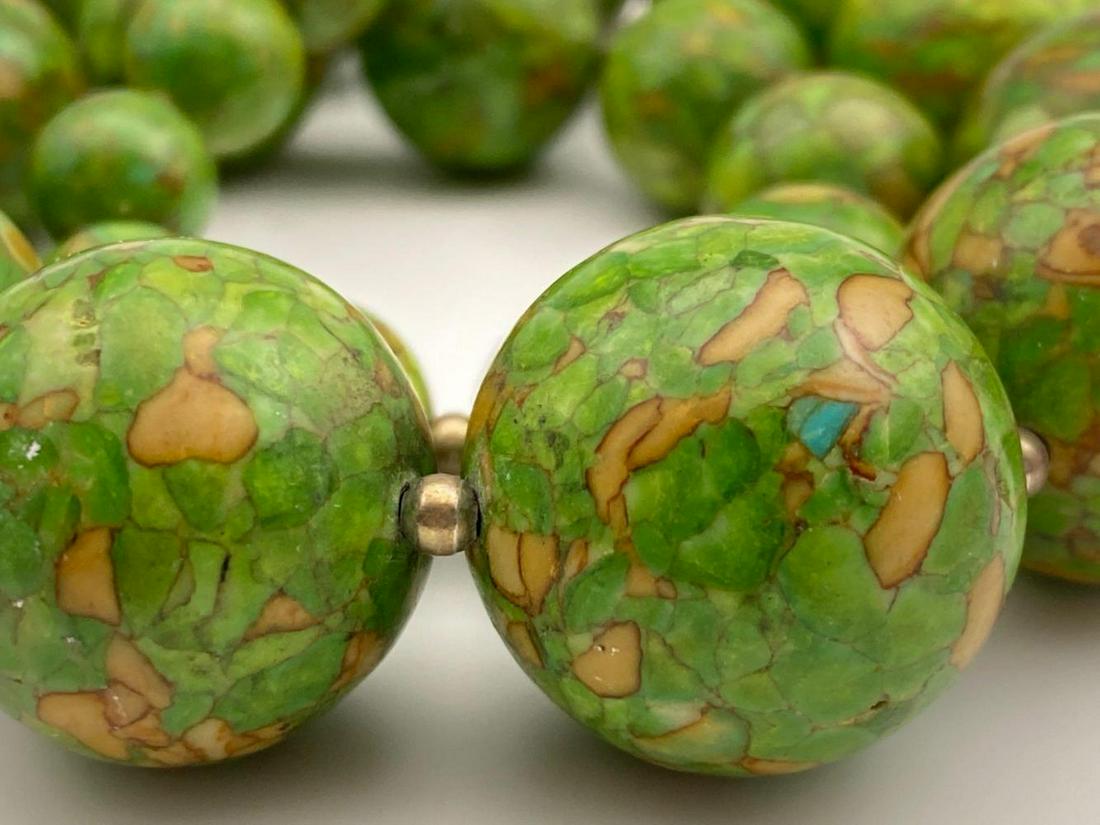 Native American Green Turquoise Necklace with Silver (1 of 6)