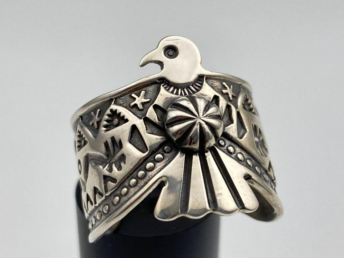 Navajo Sterling Silver Eagle Ring, signed (1 of 6)