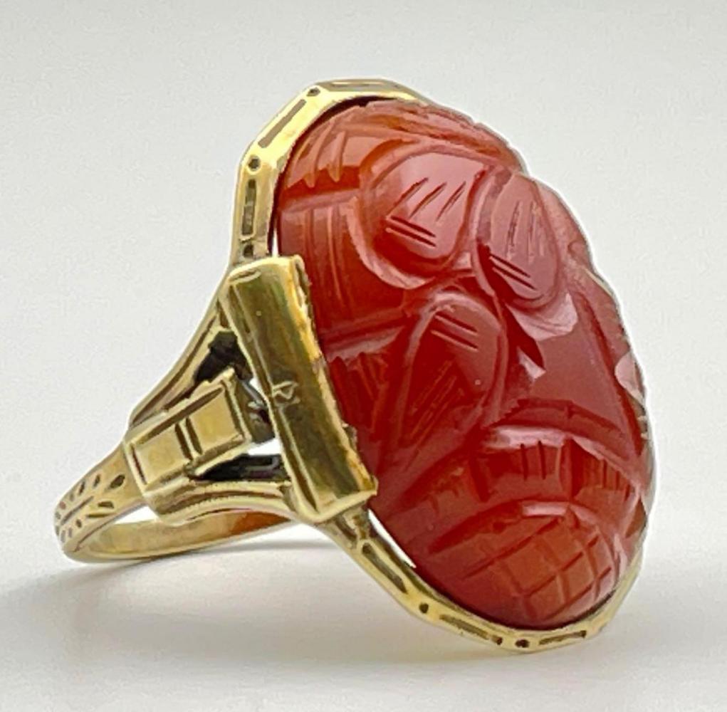 Antique 14k Gold Carnelian Ring, 6.7g (1 of 7)