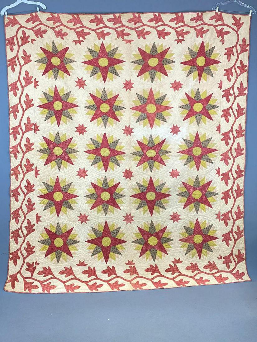 Early Handmade Calico Quilt. Est 1800's (1 of 15)
