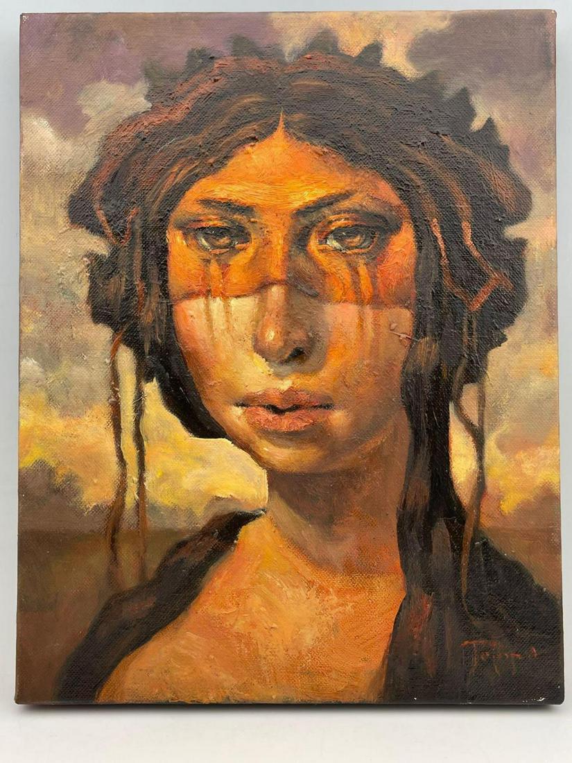 Bruce Telopa, Portrait of a Woman, Santa Cruz: Bruce Telopa, Portrait of a Woman, Santa Cruz California Contemporary artist, painting in a Modernist Baroque style, with expressionist influence 2009 Telopa Painting of Woman, signed Telopa, approxim