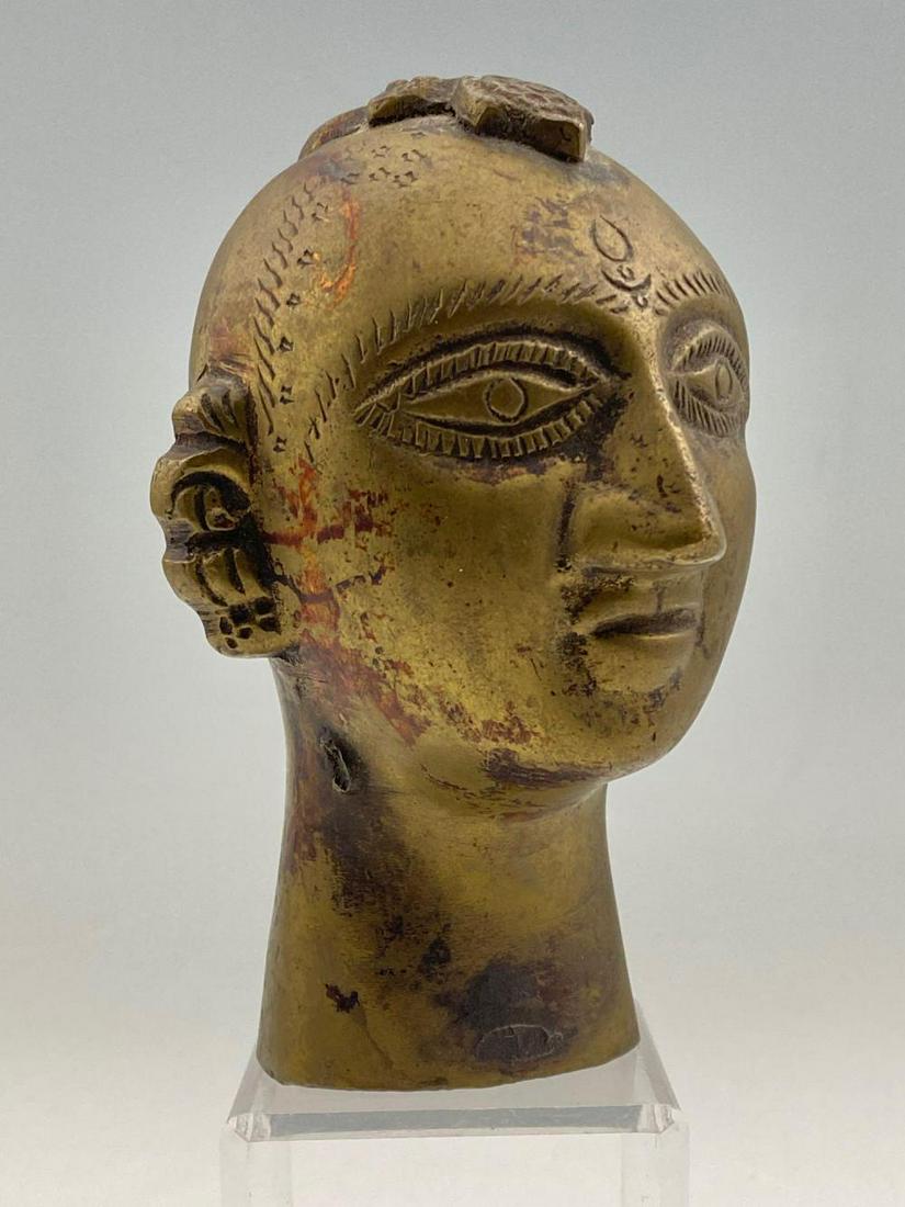 Indian Bronze Head, Probably a Goddess, Unknown Age, (1 of 7)