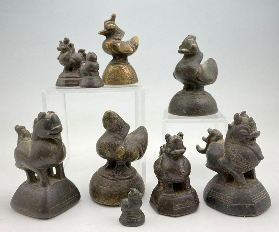 Lot of Antique Chinese Bronze Opium Weight Animal and (1 of 15)