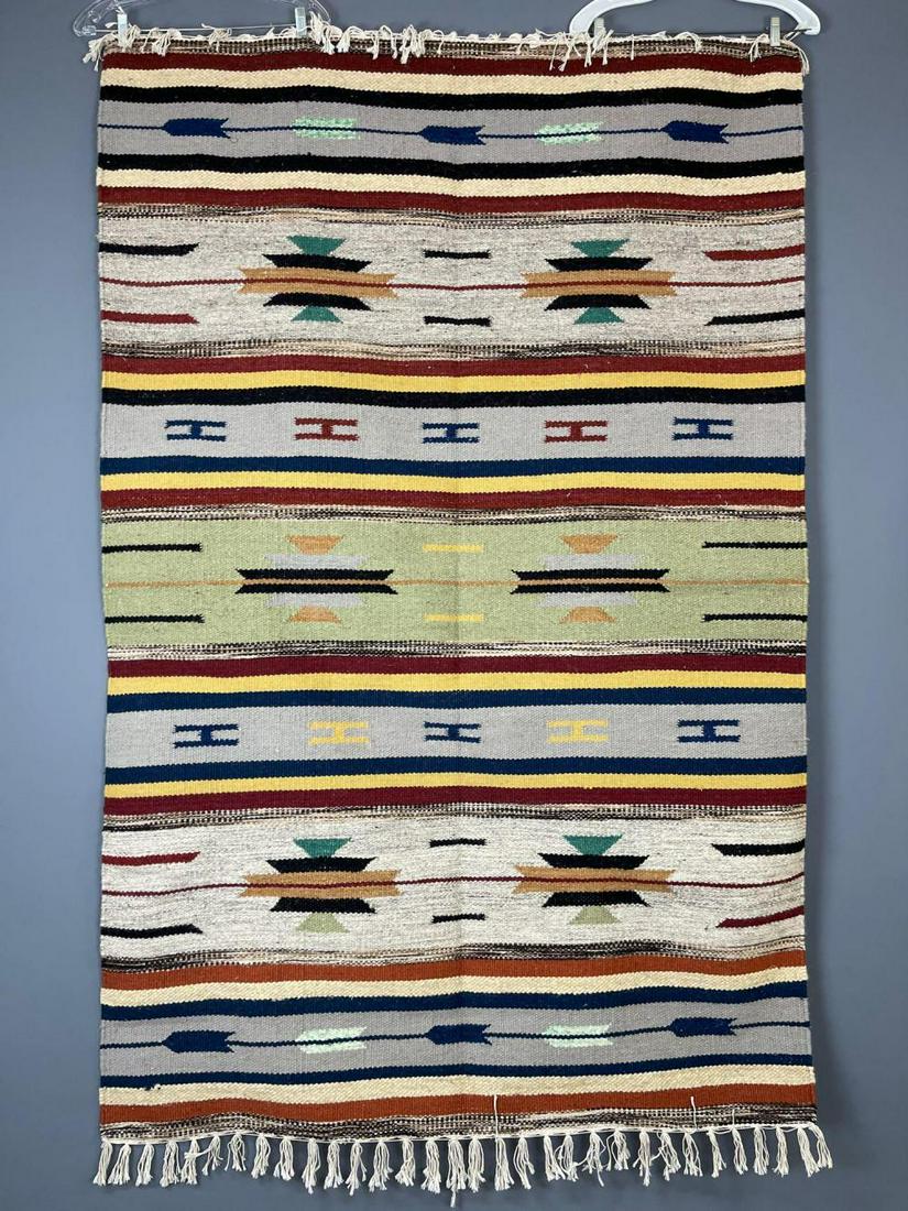 Handmade Wool Rug Tribal Kilim,, Grey, Blue, Red, Green (1 of 10)