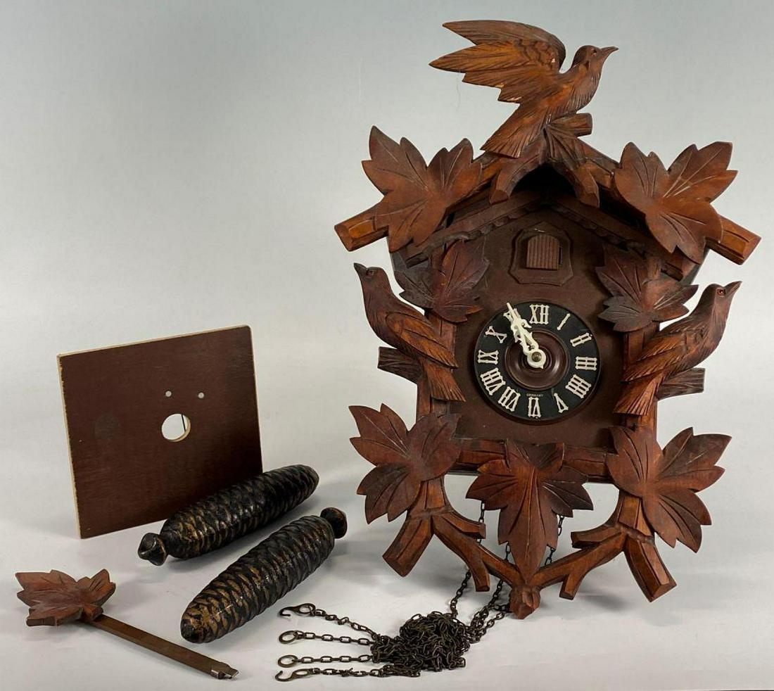 Older Carved Wood Cuckoo Clock (1 of 10)