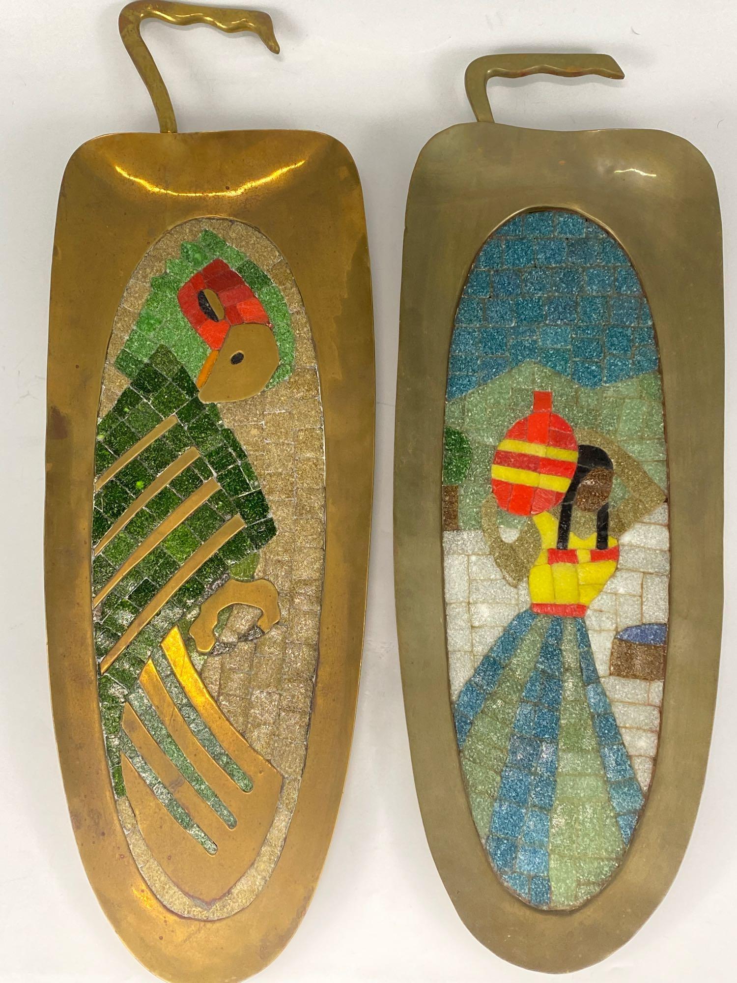 2 Mid Century Mexican Hand Wrought Trays, Salvador (1 of 8)