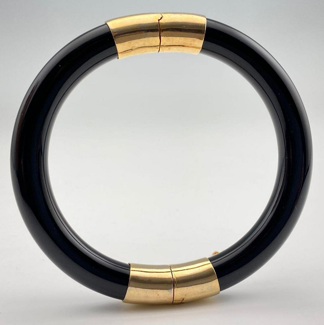 Black Jade & 10k Gold Bangle (1 of 6)