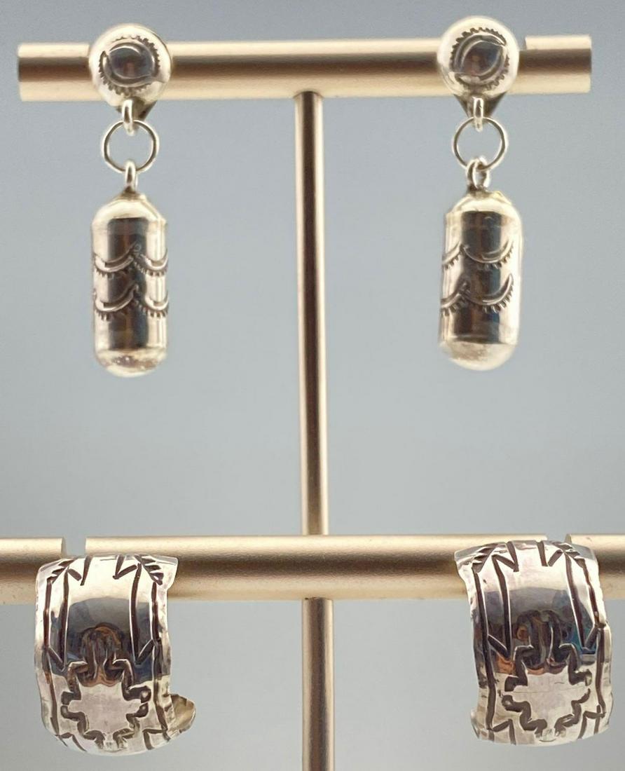 2 Pair of Navajo Sterling Earrings (1 of 8)