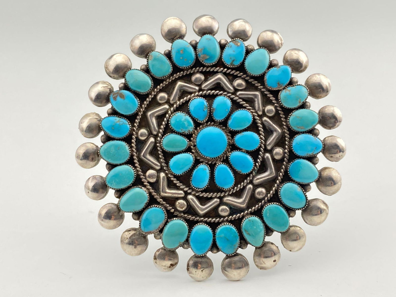 Vintage Sterling Silver Zuni Pin, 28.1g (1 of 6)