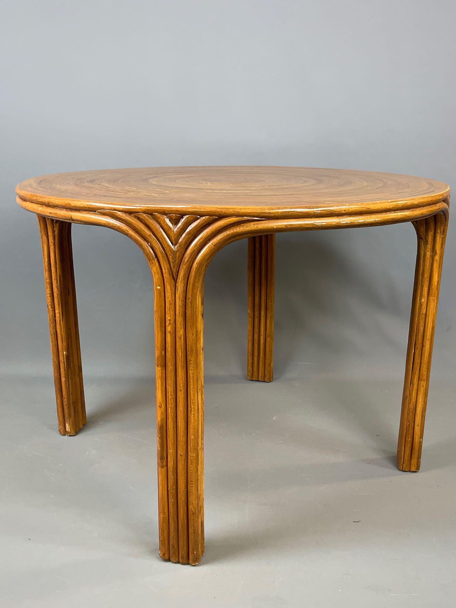 Modernist Pencil Reed Rattan Dining Table, Manner of (1 of 20)