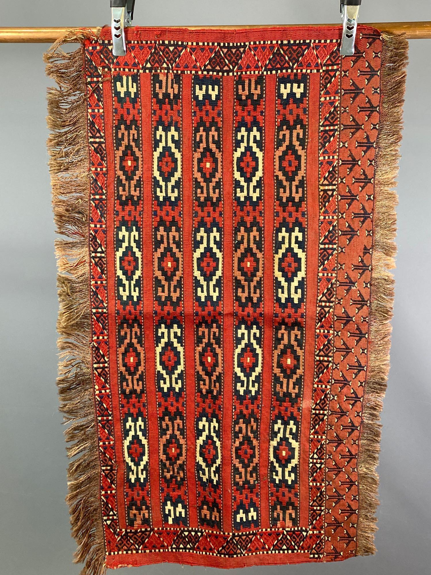 Older Afghan Wool Textile in Colors of Red, Blue (1 of 16)