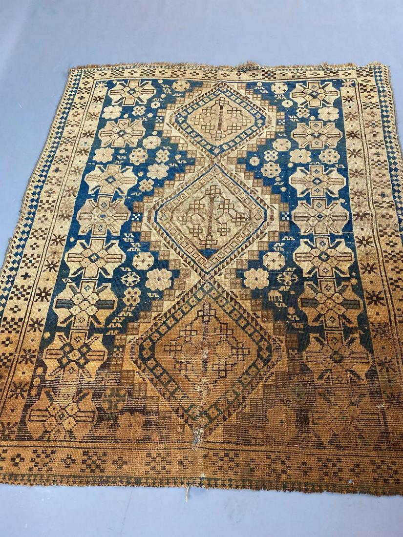 Older Afghan Balouch Rug in colors of Blue, Brown and (1 of 11)