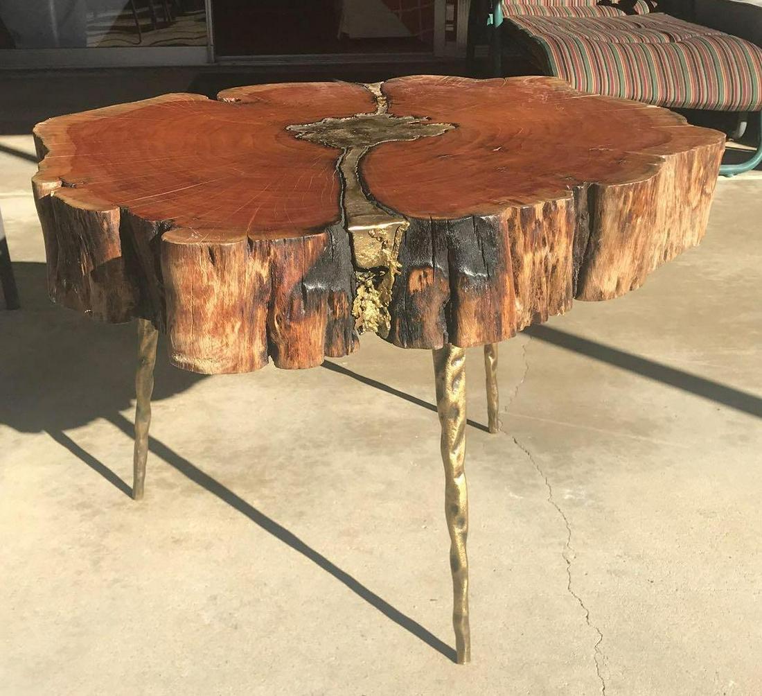 Mid Century Modern Bronze Redwood artist studio table (1 of 15)