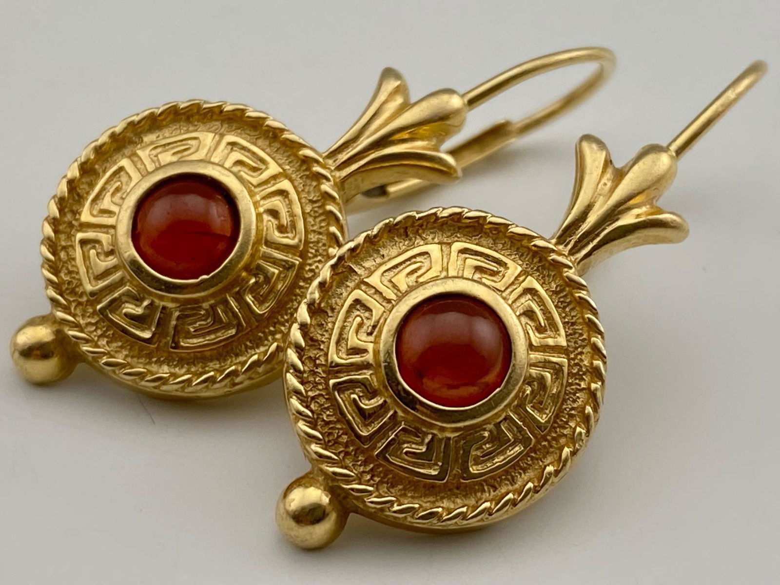 Pair of 14K Gold Garnet Earrings (1 of 5)