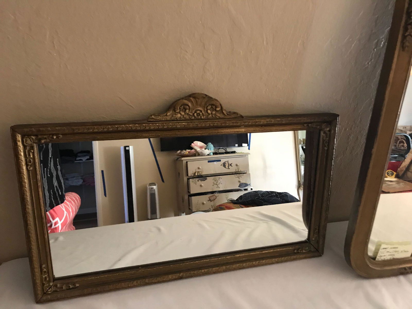 Two antique mirrors with gold frames: Two antique mirrors with gold frames NO Shipping