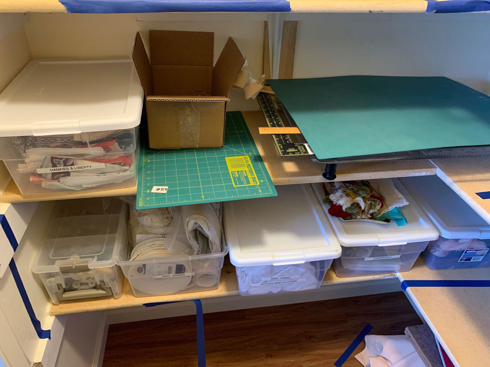 Miscellaneous material and sewing items, etc. (1 of 7)