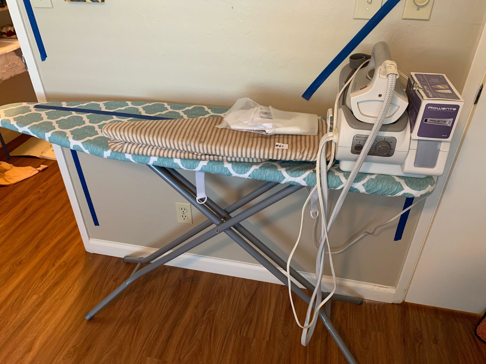 Rowenta pressure iron and steamer, ironing board,: Rowenta pressure iron and steamer, And-ironing board, NO Shipping