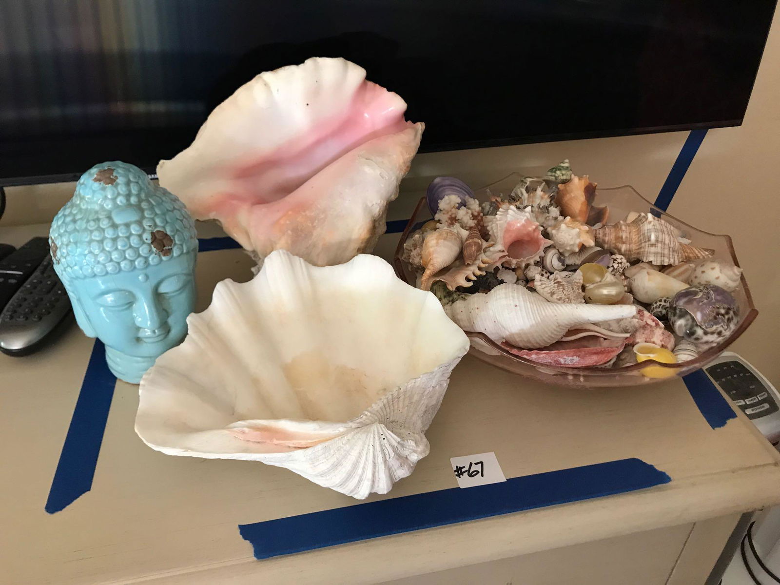 Collection of seashells and Buddha head (1 of 3)