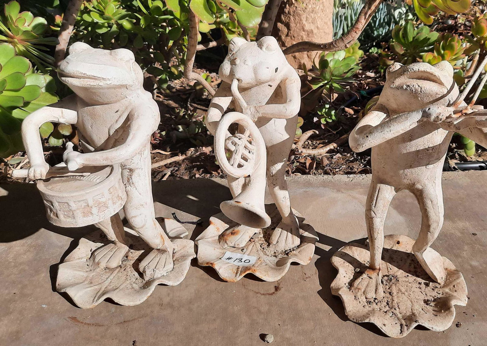 3 Metal Musical Frogs Yard Art: 3 Metal Musical Frogs Yard Art. NO Shipping