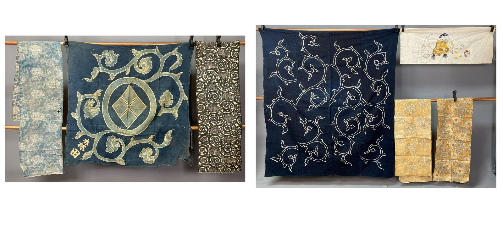 Lot Of Japanese Textiles, Including Antique Indigo Dyed (1 of 16)