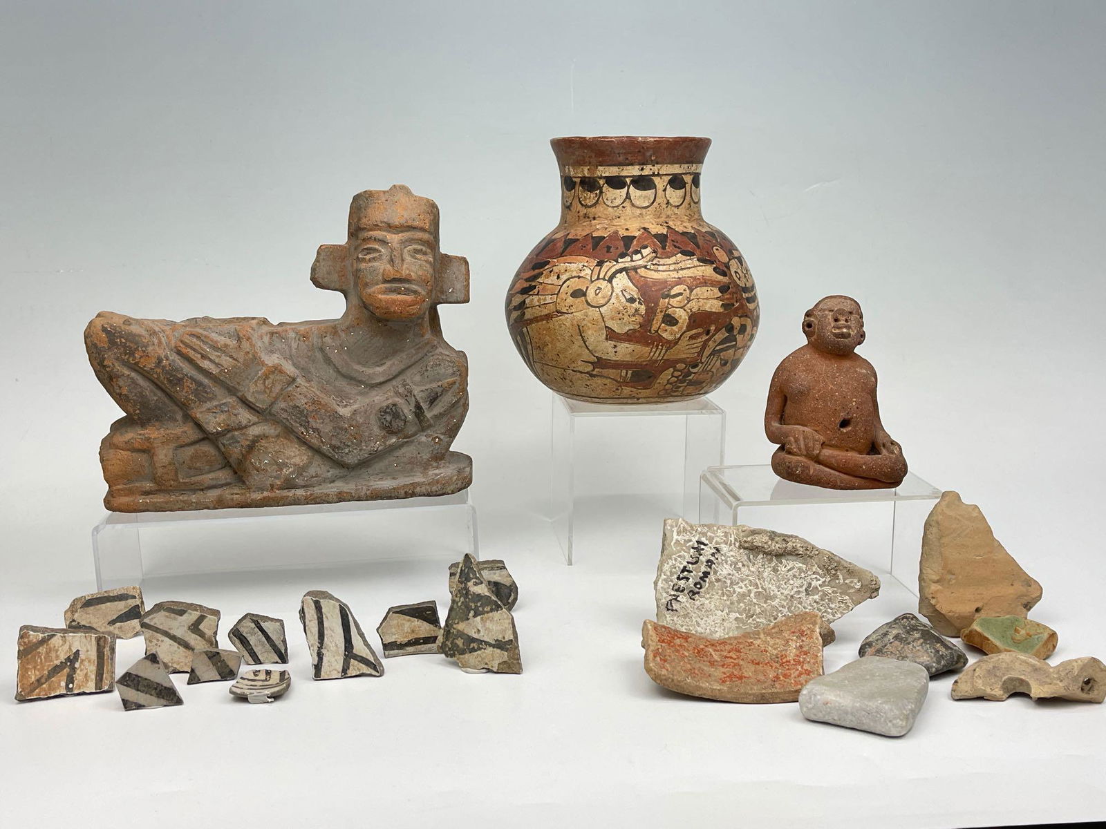 Mesoamerica Grouping Of Statues, Pottery Fragments, And (1 of 16)