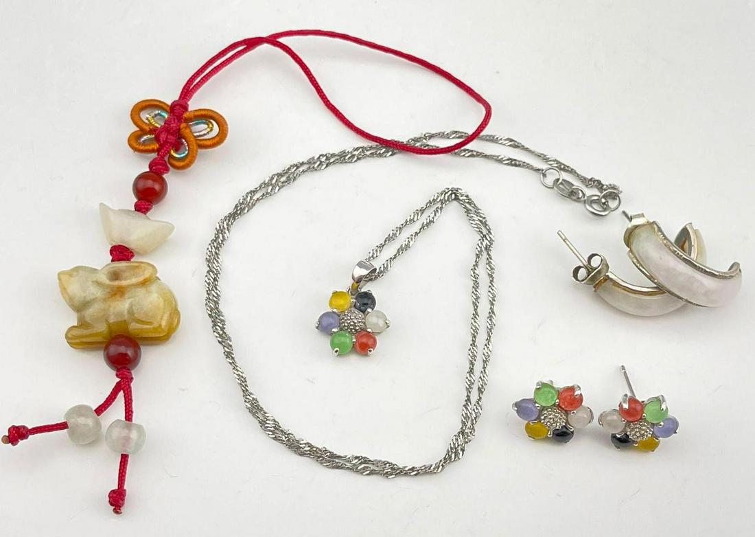 Multicolored Hardstone Jewelry Including A Year Of The (1 of 12)
