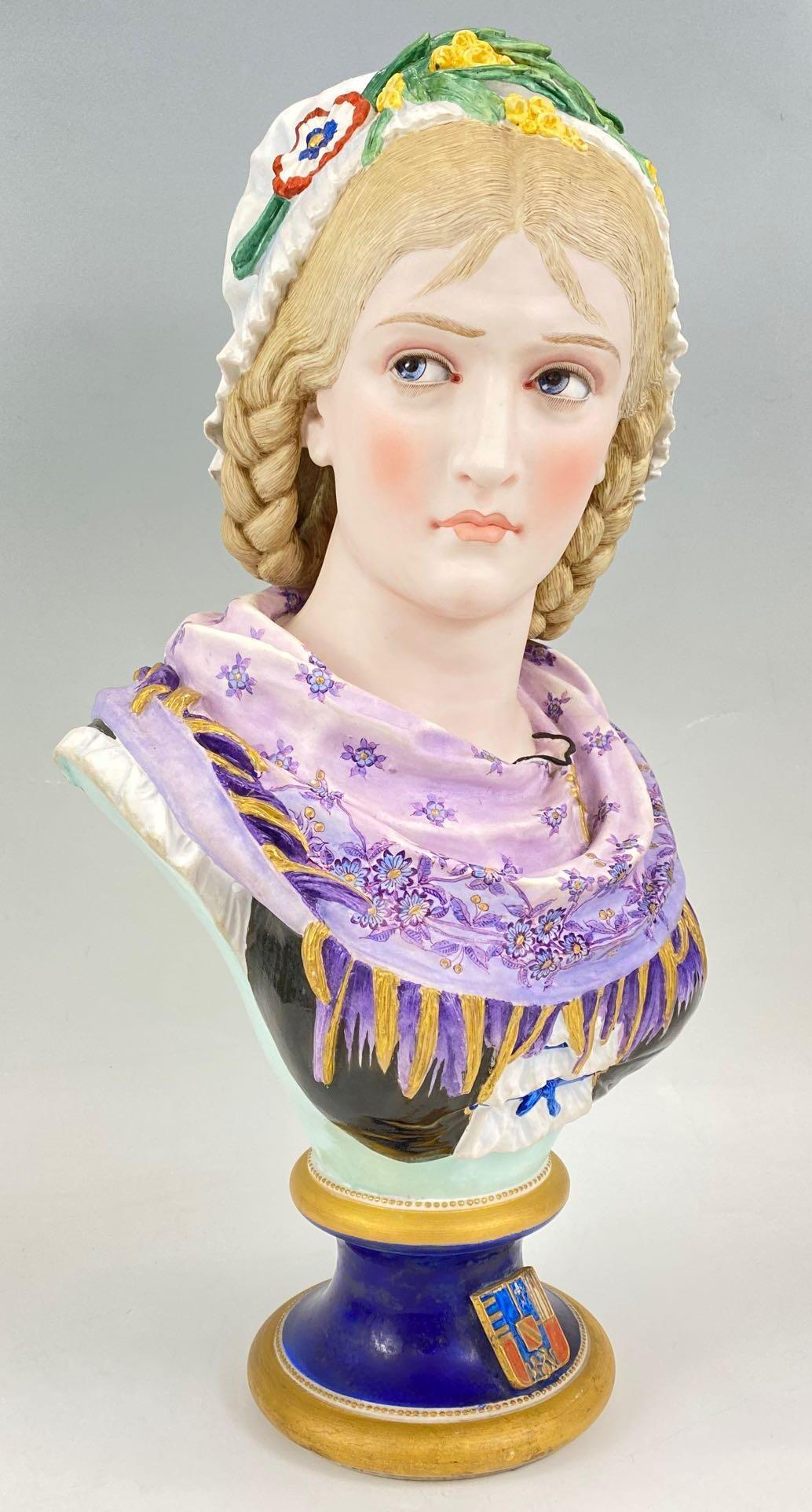 Porcelain Bust Signed Paul Duboy (1 of 12)
