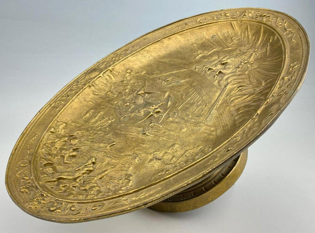Italian Tonini Gilt Metal Tazza, 20Th C.: Italian Tonini Gilt Metal Tazza, 20th C., approximately 4.25 x 10 x 13.5 inches
