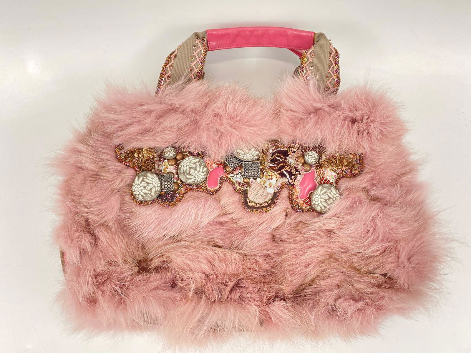 Pink Fox Fur Purse, Unusual Design By Bagteria (1 of 16)