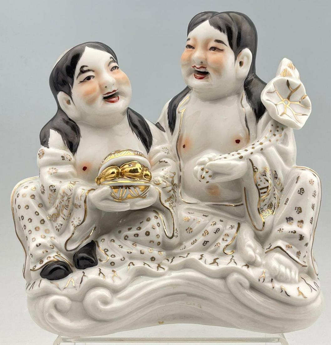 European School Chinese Porcelain Figure, Two Seated (1 of 8)
