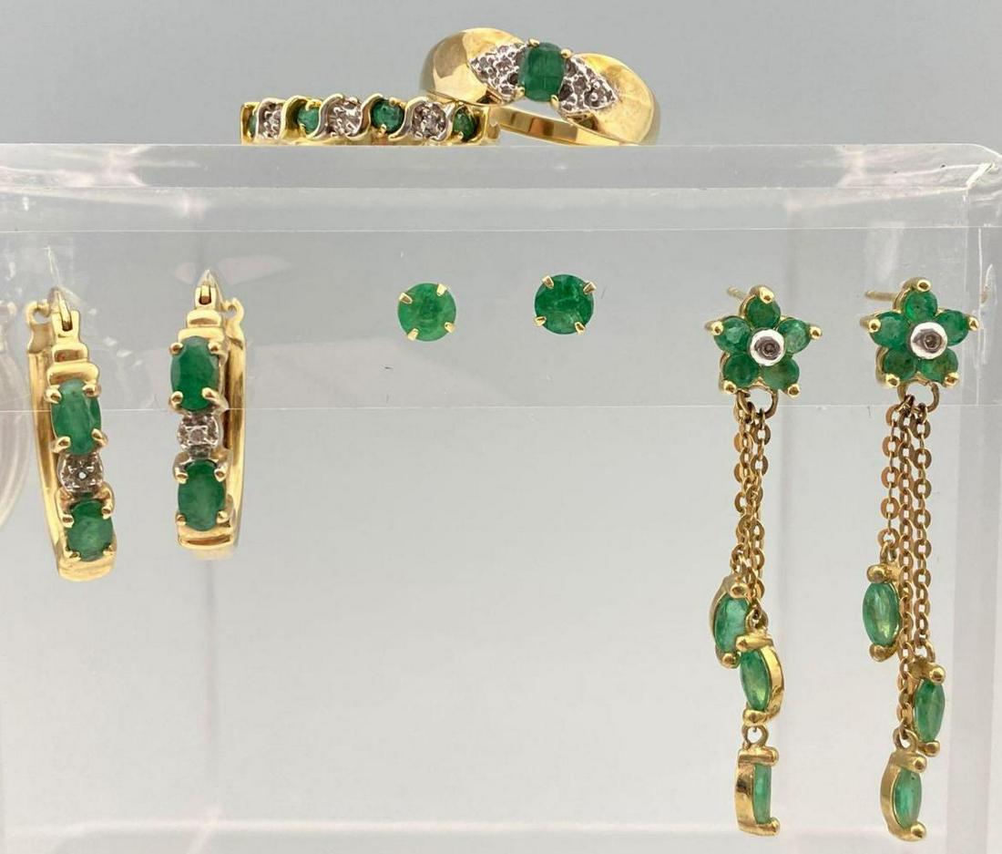 10k Diamond and Emerald Jewelry, 9.1g (1 of 5)