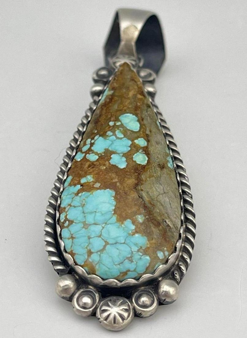 Navajo #8 Turquoise and Sterling Pendant. 13.4g (1 of 6)