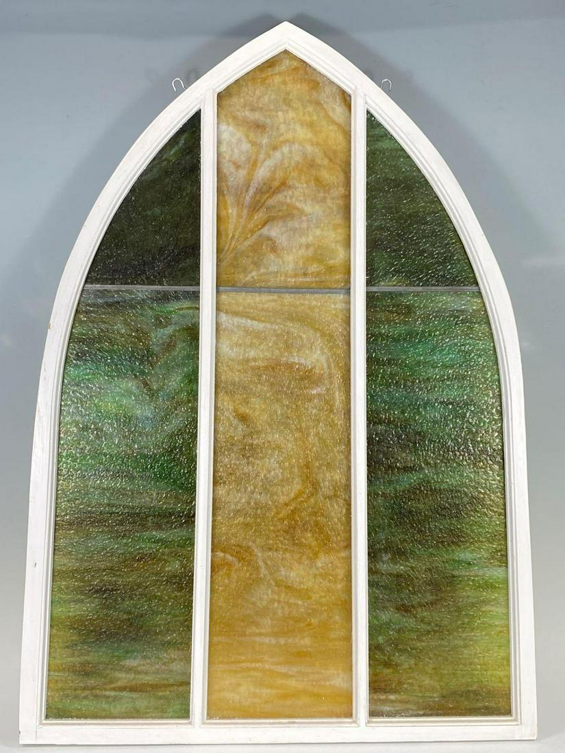 Large Gothic Style Three Panel Stained Glass Window (1 of 11)