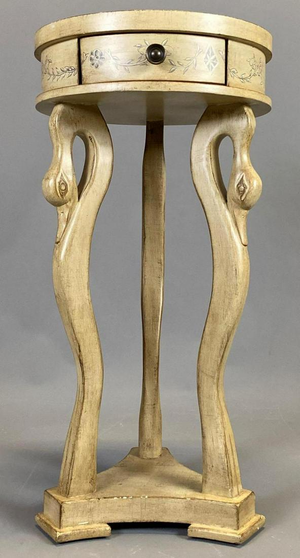 French Style Circular Table With Stylistic Swan Legs (1 of 13)