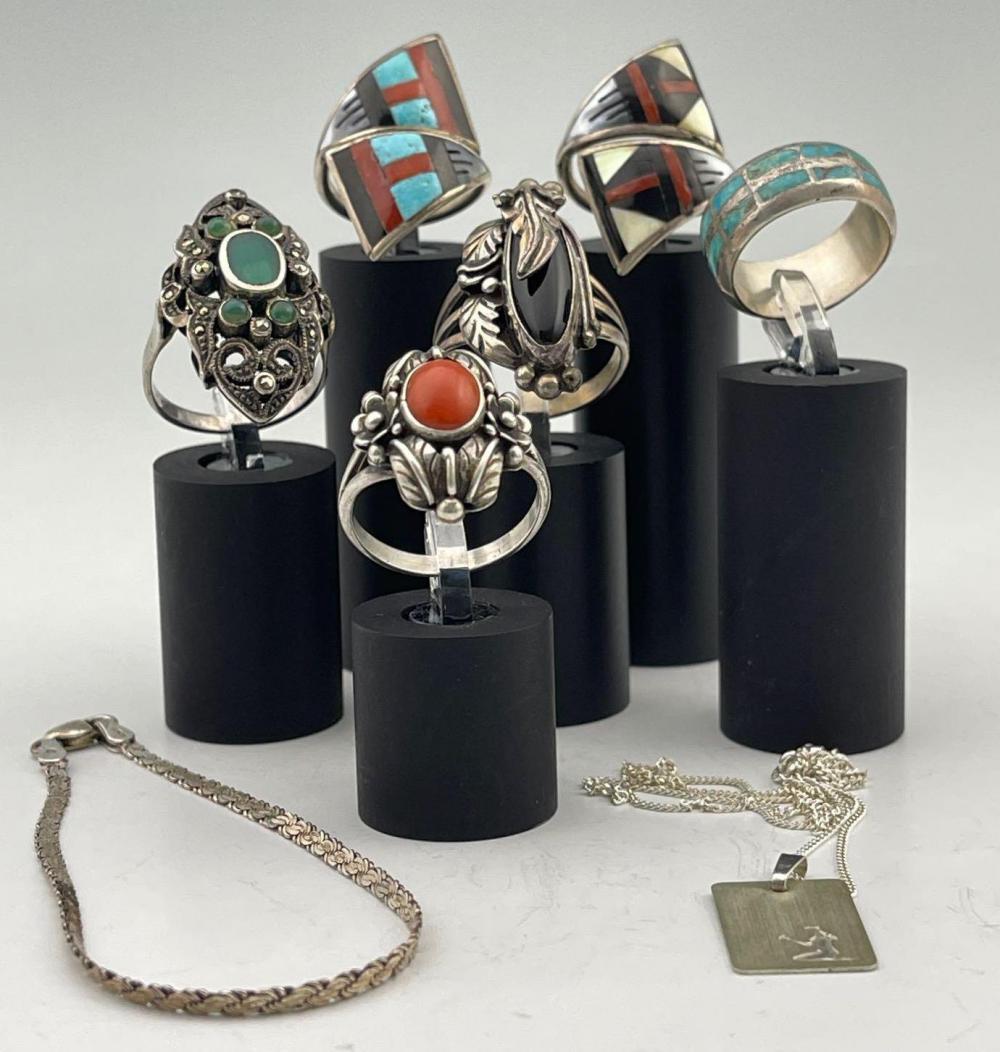 Sterling Silver Lot To Include Native American Rings (1 of 15)