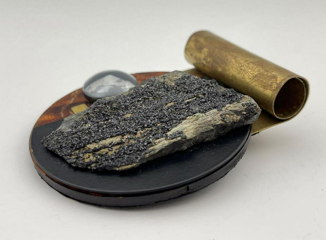 Shirley Wagner Modernist Druzy And Hematite Pendant (1 of 5)