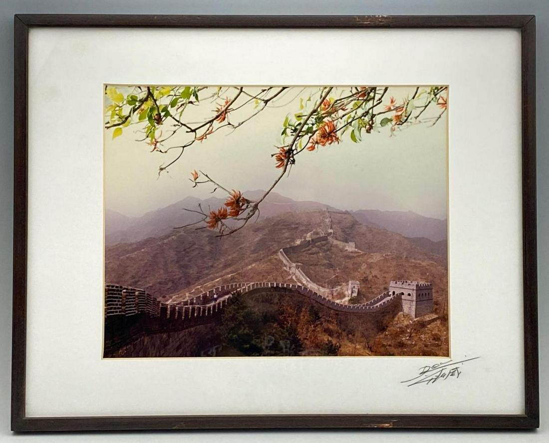 Don Hoang-Oai, Photograph Of Great Wall Of China: Don Hong-Oai, San Francisco, California and China, Photograph of Great Wall of China, signed, sight 7.5 x 9.5, frame 11.4375 x 14.4375 x 0.5 inches, measurements are approximate.