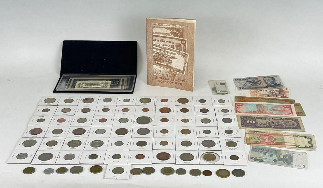 Foreign Coins Including Japanese Invasion Currency of (1 of 16)