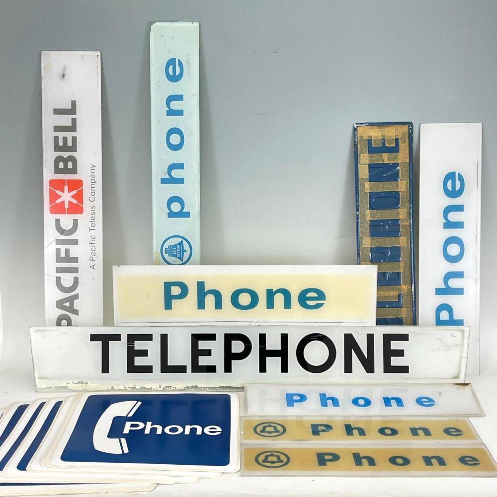 Lot of Vintage Telephone Booth Signs, Including Pacific (1 of 6)