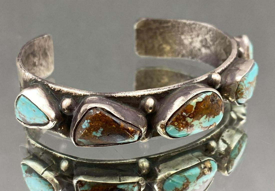 Signed Zuni Sterling Silver Cuff (1 of 7)