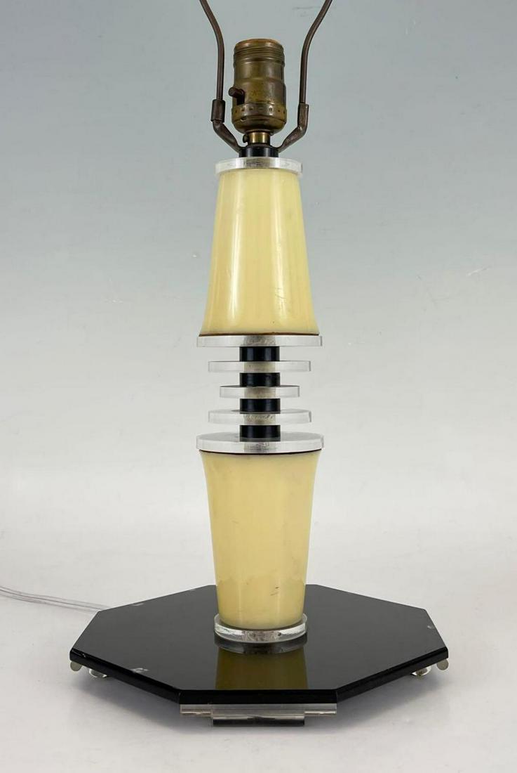American Art Deco Lamp, Lucite, Yellow and Black (1 of 9)