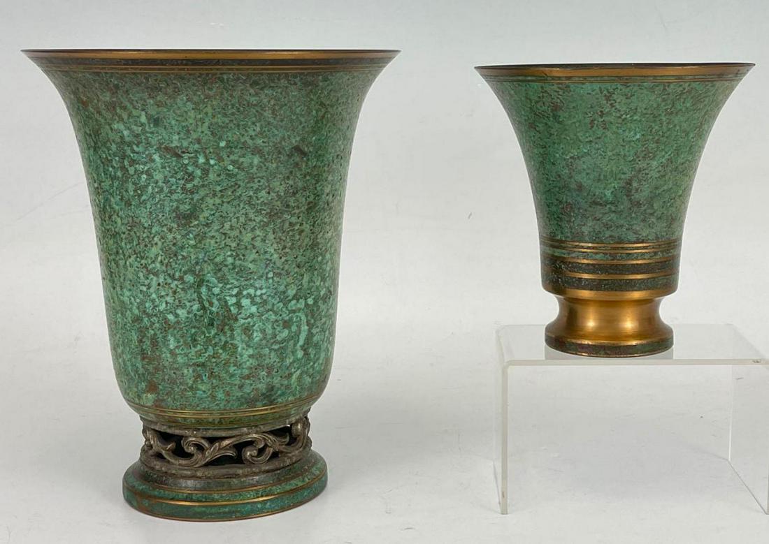 Two Carl Sorensen Patinated Bronze American Art Deco (1 of 6)