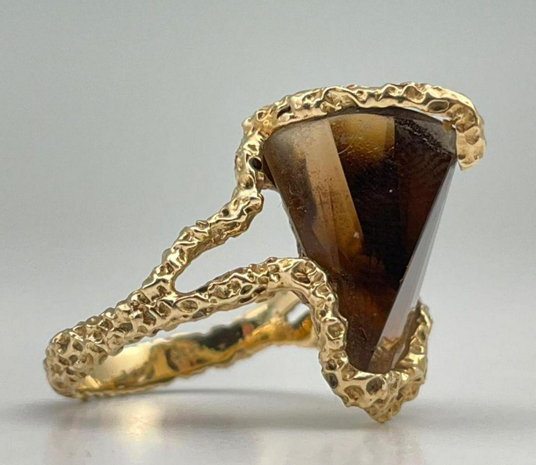 14K Gold Tigers Eye Ring. 5.9g (1 of 13)