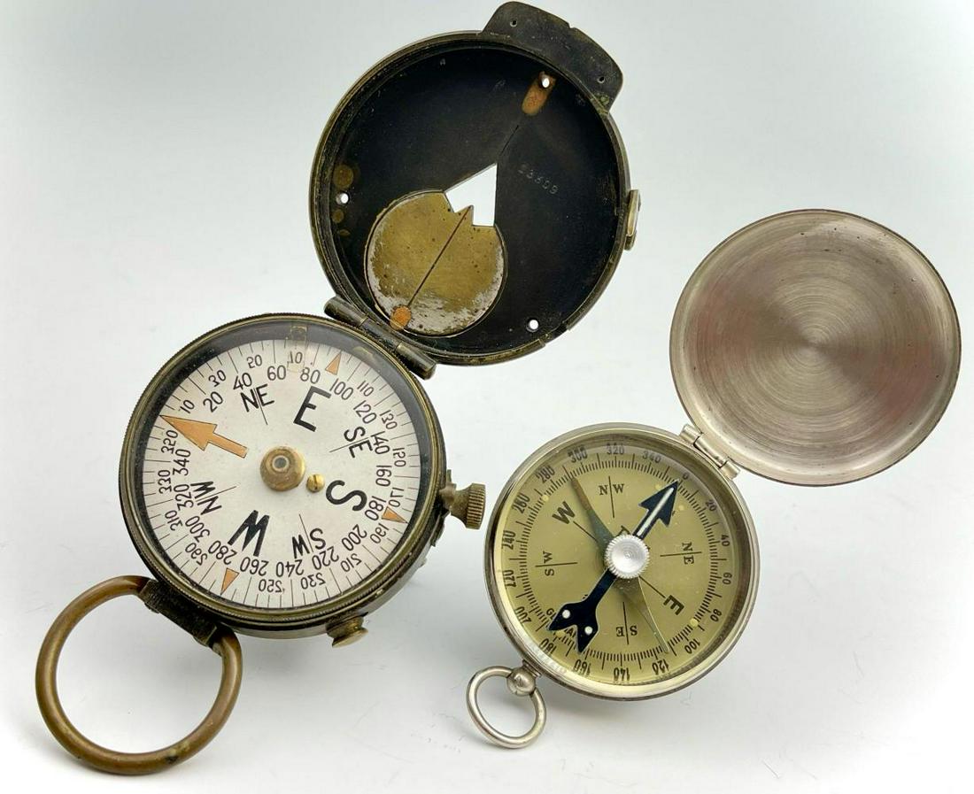 2 Vintage Metal Compasses Including WW1 Military and (1 of 12)