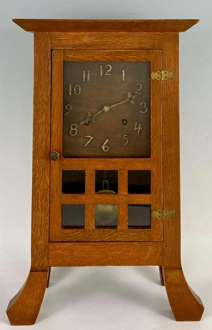 Arts and Crafts Footed Mantel Clock (1 of 13)