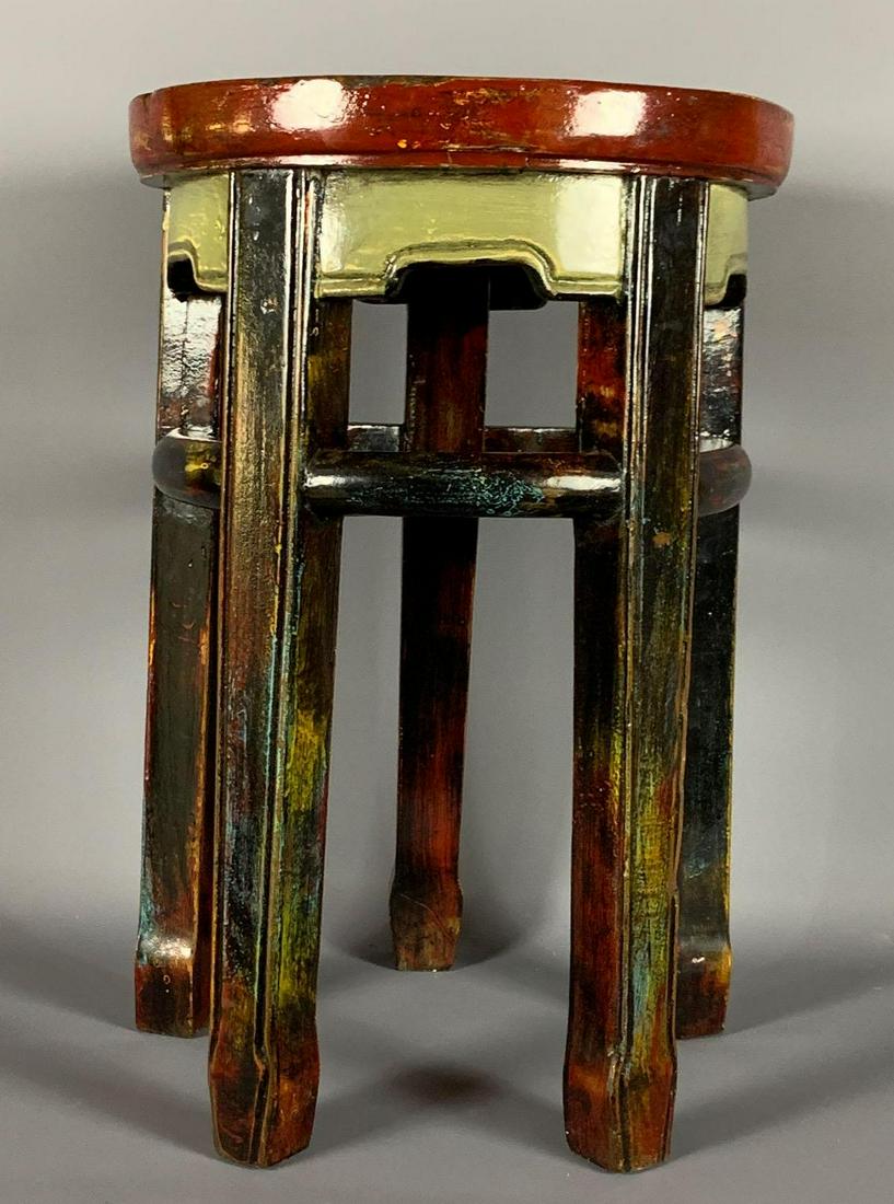 Chinese Antique Lacquer Painted Stool (1 of 14)