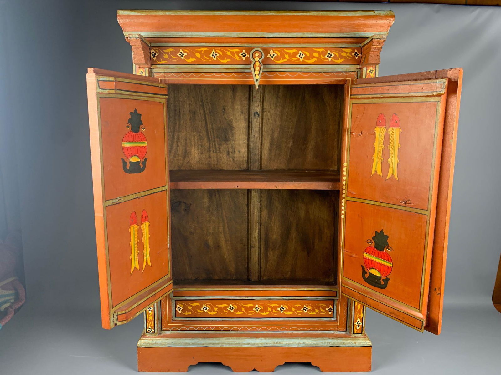 Tibetan Hand Painted Cabinet with Buddha and Animal (1 of 20)